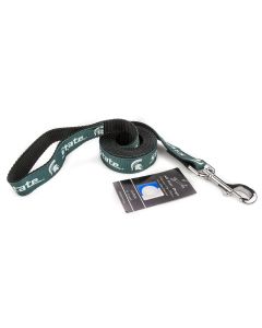 1 Inch Michigan State Spartans Ribbon Dog Leash - 6 Foot