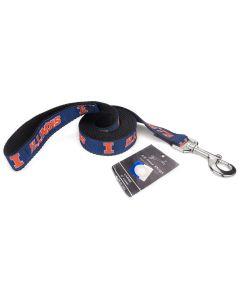 1 Inch Illinois Fighting Illini Ribbon Dog Leash - 6 Foot