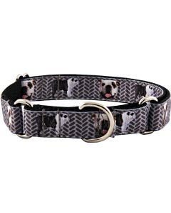 English Bulldog Tough Guy Ribbon Martingale Dog Collar Limited Edition