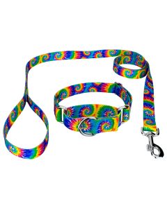 Classic Tie Dye Martingale Dog Collar and Leash