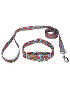 Sky Mandala Martingale Dog Collar and Leash