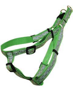 Green and Pink Dots Jacquard Ribbon Step-In Harness Closeout