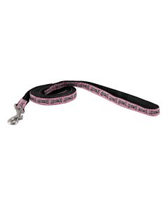 Pink Zebra Bone Jacquard Ribbon Dog Leash - Closeout - 6X3.8